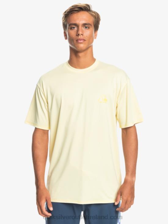 Men Quiksilver Heritage Heather Short Sleeve UPF 50 Surf T-Shirt N02TD1131 pale banana heather