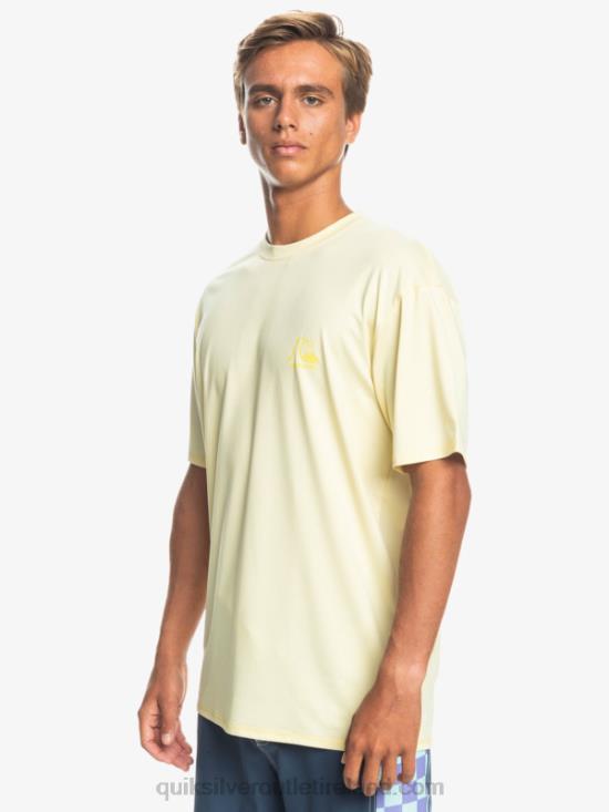Men Quiksilver Heritage Heather Short Sleeve UPF 50 Surf T-Shirt N02TD1131 pale banana heather