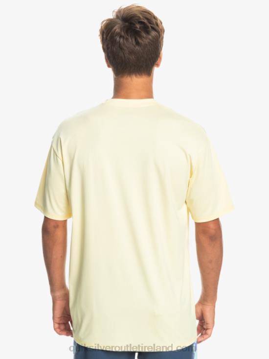 Men Quiksilver Heritage Heather Short Sleeve UPF 50 Surf T-Shirt N02TD1131 pale banana heather