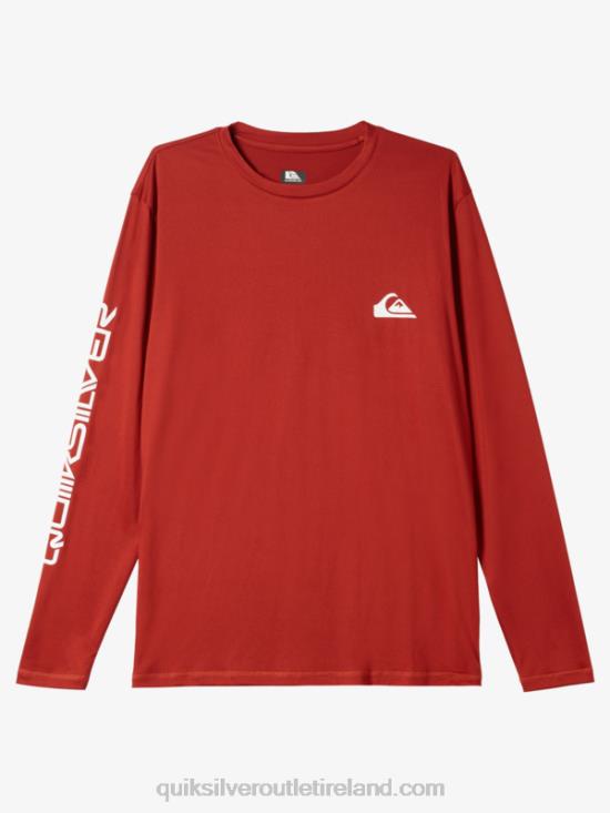 Men Quiksilver Omni Session Long Sleeve Upf 50 Surf T-Shirt N02TD403 red ochre