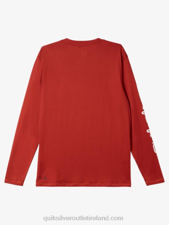 Men Quiksilver Omni Session Long Sleeve Upf 50 Surf T-Shirt N02TD403 red ochre