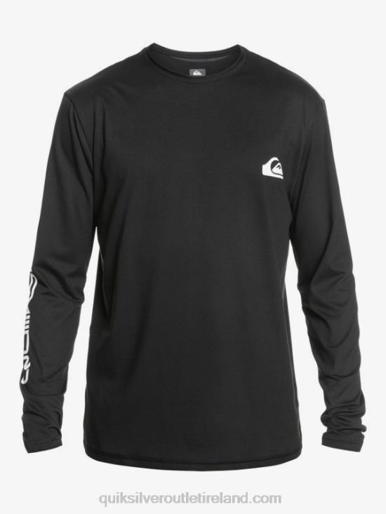 Men Quiksilver Omni Session Long Sleeve Upf 50 Surf T-Shirt N02TD406 black