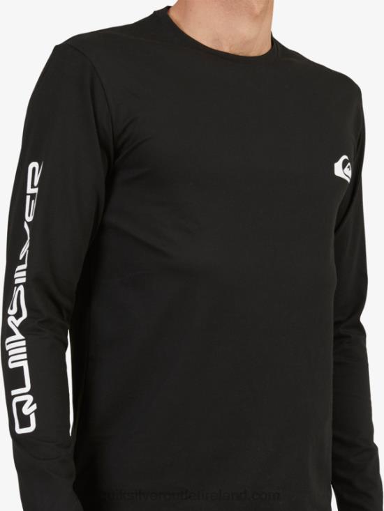 Men Quiksilver Omni Session Long Sleeve Upf 50 Surf T-Shirt N02TD406 black