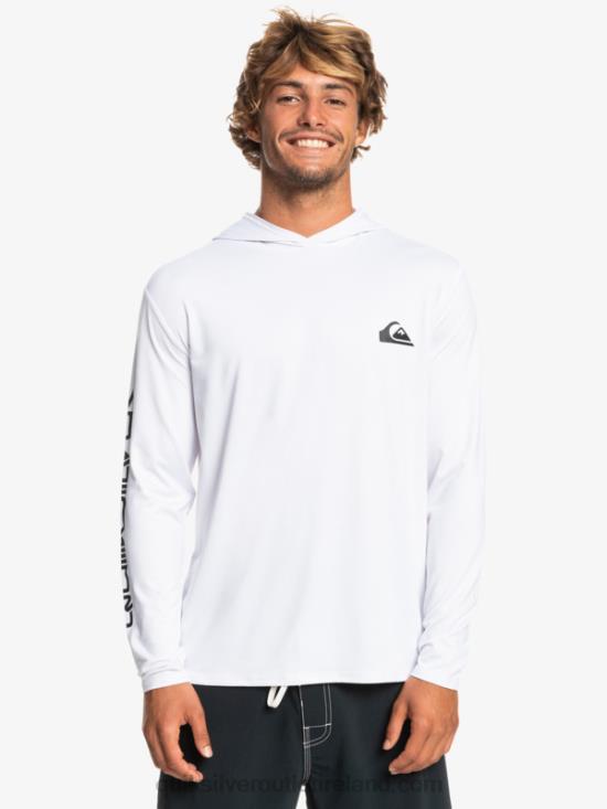 Men Quiksilver Omni Session UPF 50 Long Sleeve Surf Tee N02TD769 white