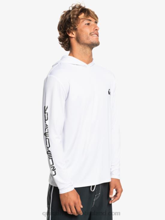 Men Quiksilver Omni Session UPF 50 Long Sleeve Surf Tee N02TD769 white