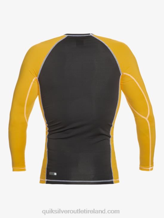 Men Quiksilver Saturn Protection Long Sleeve UPF 50 Rashguard N02TD652 yolk yellow