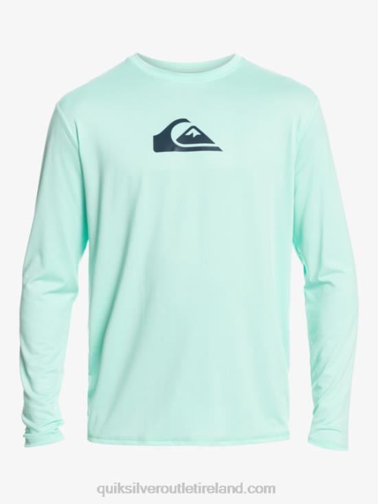 Men Quiksilver Solid Streak Long Sleeve UPF 50 Surf Tee N02TD845 beach glass