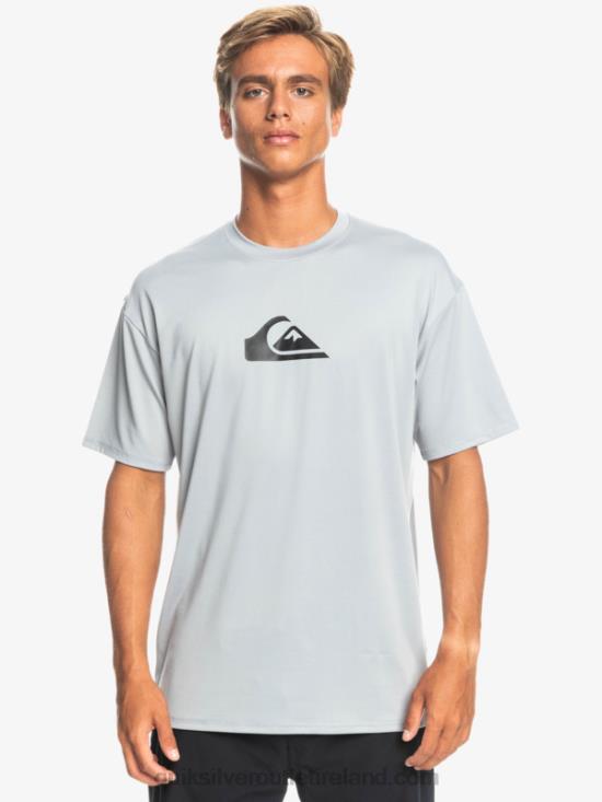 Men Quiksilver Solid Streak Short Sleeve UPF 50 Surf Tee N02TD890 sleet