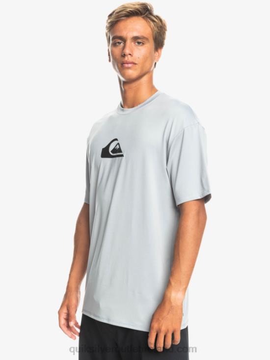 Men Quiksilver Solid Streak Short Sleeve UPF 50 Surf Tee N02TD890 sleet