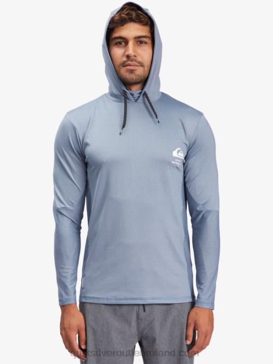 Men Quiksilver Waterman Angler Hooded Long Sleeve UPF 50 Surf T-Shirt N02TD1849 ensign blue