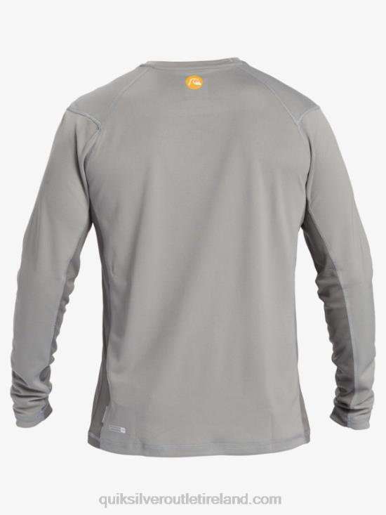 Men Quiksilver Waterman Bamboo Check 2 UPF 50 Long Sleeve Surf Tee N02TD258 sharkskin