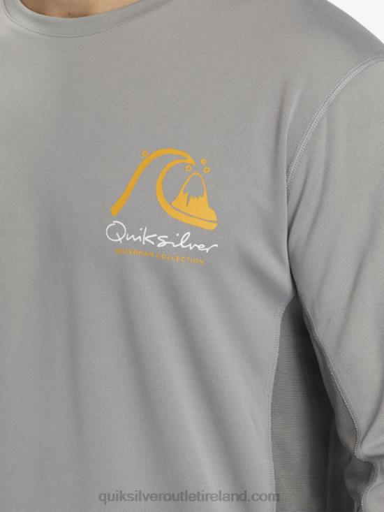 Men Quiksilver Waterman Bamboo Check 2 UPF 50 Long Sleeve Surf Tee N02TD258 sharkskin