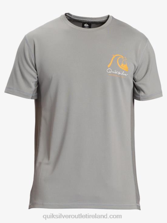 Men Quiksilver Waterman Bamboo Check 2 UPF 50 Short Sleeve Surf Tee N02TD274 sharkskin