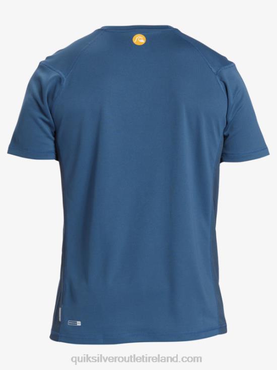 Men Quiksilver Waterman Bamboo Check 2 UPF 50 Short Sleeve Surf Tee N02TD275 ensign blue