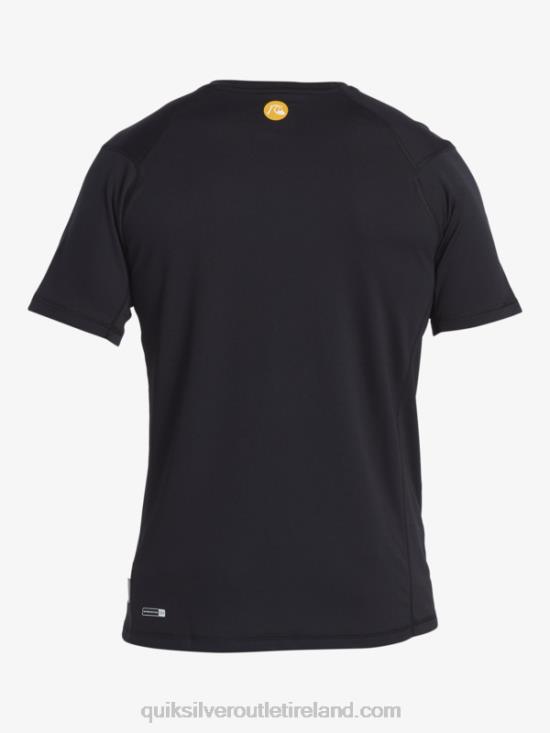 Men Quiksilver Waterman Bamboo Check 2 UPF 50 Short Sleeve Surf Tee N02TD276 black