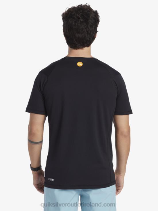 Men Quiksilver Waterman Bamboo Check 2 UPF 50 Short Sleeve Surf Tee N02TD276 black