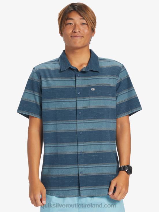 Men Quiksilver Cali Sunrise Short Sleeve Shirt N02TD446 midnight navy cali str