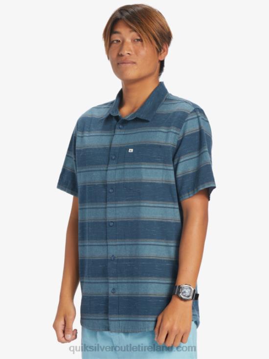 Men Quiksilver Cali Sunrise Short Sleeve Shirt N02TD446 midnight navy cali str