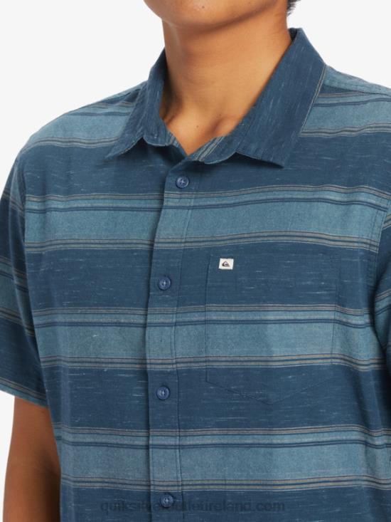 Men Quiksilver Cali Sunrise Short Sleeve Shirt N02TD446 midnight navy cali str