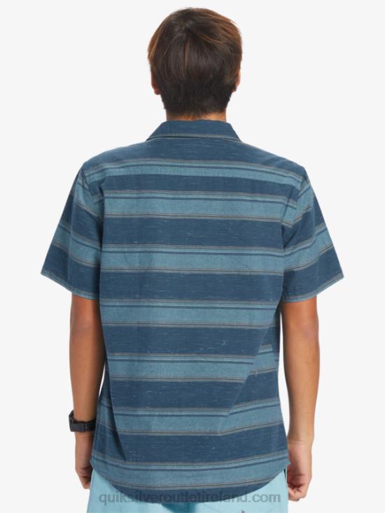 Men Quiksilver Cali Sunrise Short Sleeve Shirt N02TD446 midnight navy cali str