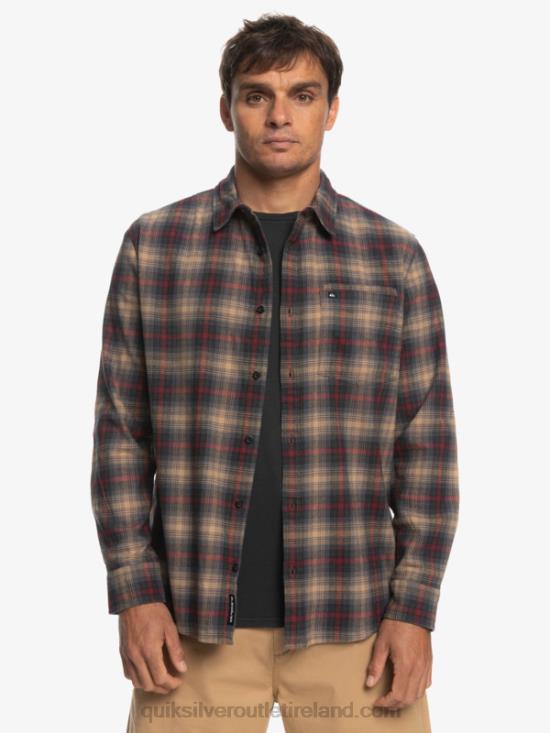 Men Quiksilver Cramond Stretch Long Sleeve Shirt N02TD1049 ruby wine cramond