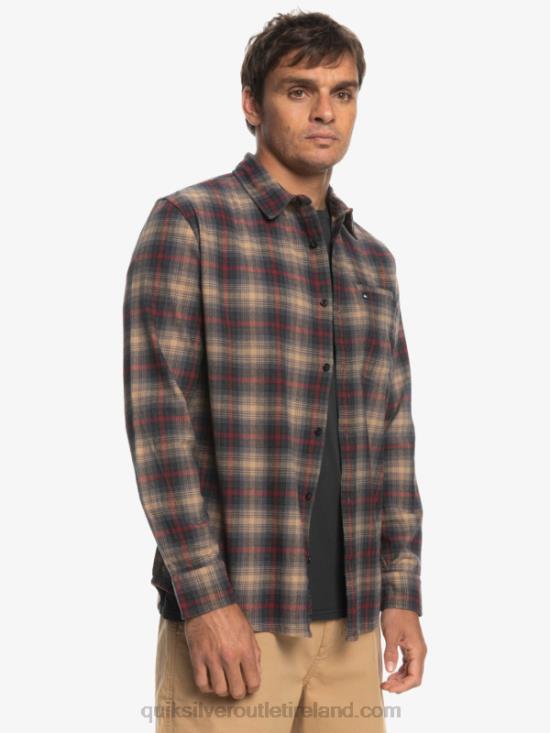 Men Quiksilver Cramond Stretch Long Sleeve Shirt N02TD1049 ruby wine cramond
