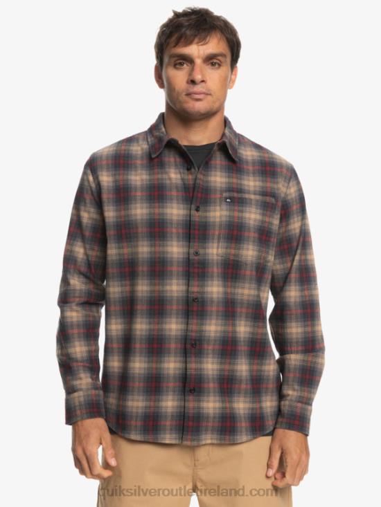 Men Quiksilver Cramond Stretch Long Sleeve Shirt N02TD1049 ruby wine cramond