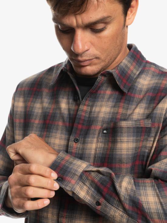 Men Quiksilver Cramond Stretch Long Sleeve Shirt N02TD1049 ruby wine cramond