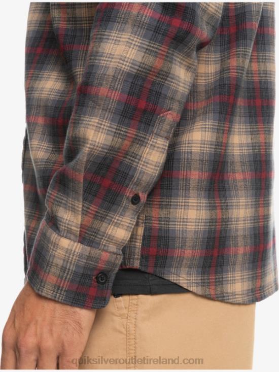 Men Quiksilver Cramond Stretch Long Sleeve Shirt N02TD1049 ruby wine cramond