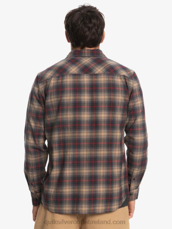 Men Quiksilver Cramond Stretch Long Sleeve Shirt N02TD1049 ruby wine cramond