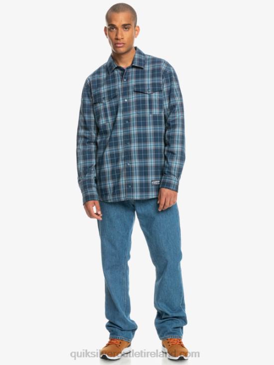 Men Quiksilver Free Climb Insulated Reversible Flannel Shirt N02TD1702 insignia blue free climb