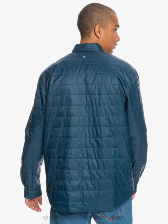 Men Quiksilver Free Climb Insulated Reversible Flannel Shirt N02TD1702 insignia blue free climb