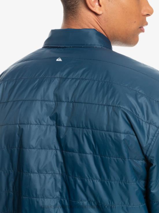 Men Quiksilver Free Climb Insulated Reversible Flannel Shirt N02TD1702 insignia blue free climb
