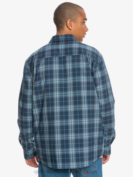 Men Quiksilver Free Climb Insulated Reversible Flannel Shirt N02TD1702 insignia blue free climb