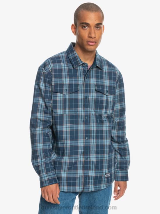 Men Quiksilver Free Climb Insulated Reversible Flannel Shirt N02TD1702 insignia blue free climb