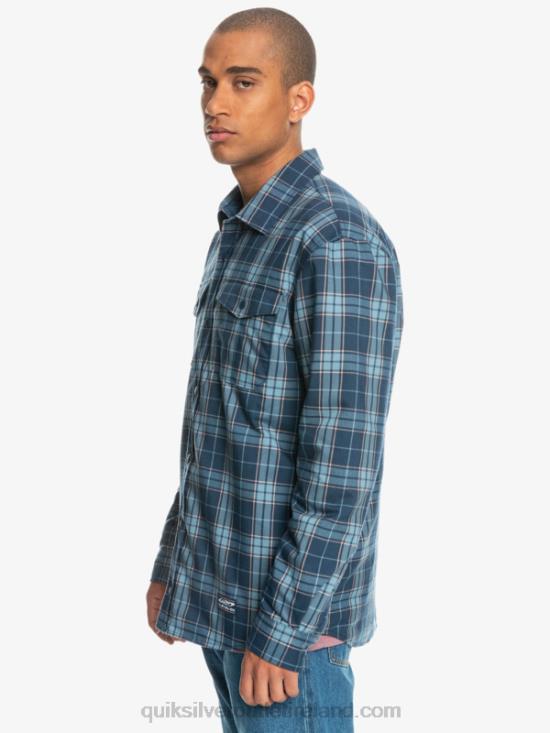 Men Quiksilver Free Climb Insulated Reversible Flannel Shirt N02TD1702 insignia blue free climb