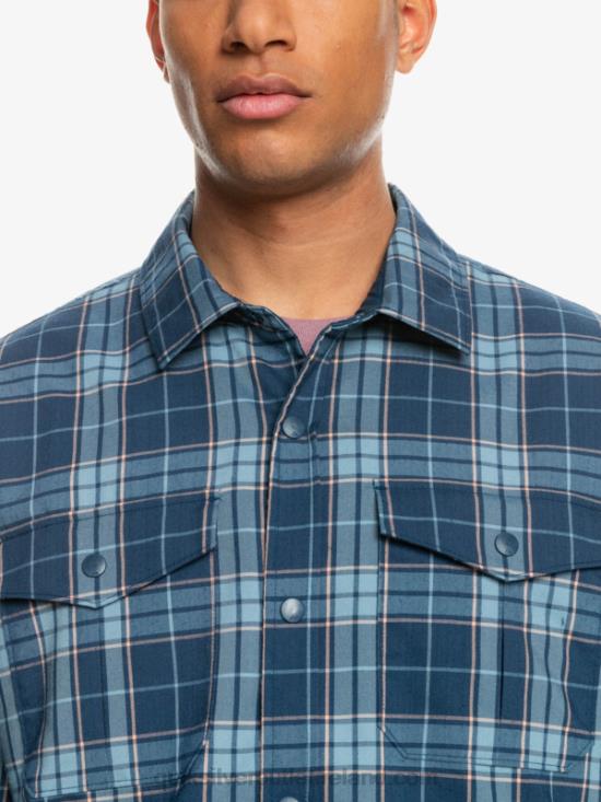 Men Quiksilver Free Climb Insulated Reversible Flannel Shirt N02TD1702 insignia blue free climb