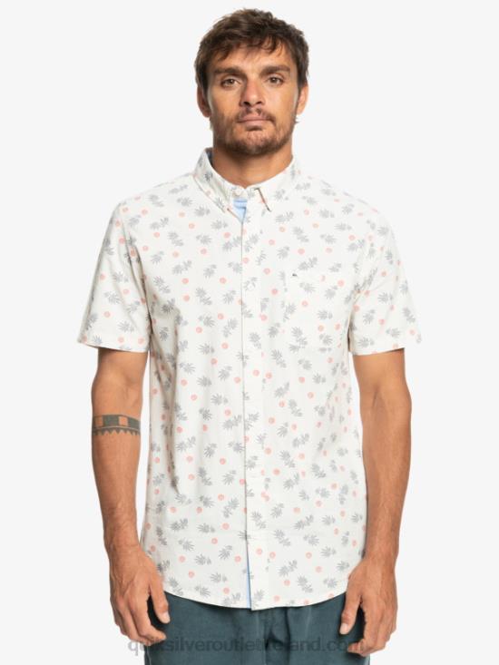 Men Quiksilver From Ocean To Paradise Short Sleeve Shirt N02TD1390 white from ocean