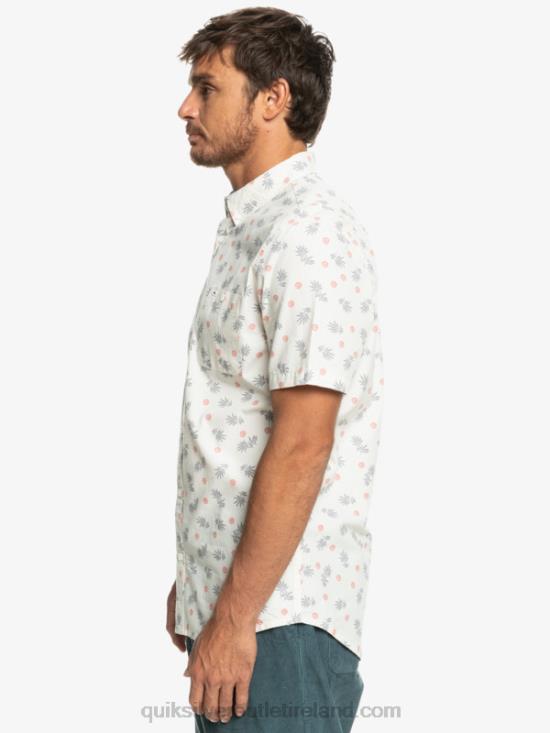 Men Quiksilver From Ocean To Paradise Short Sleeve Shirt N02TD1390 white from ocean