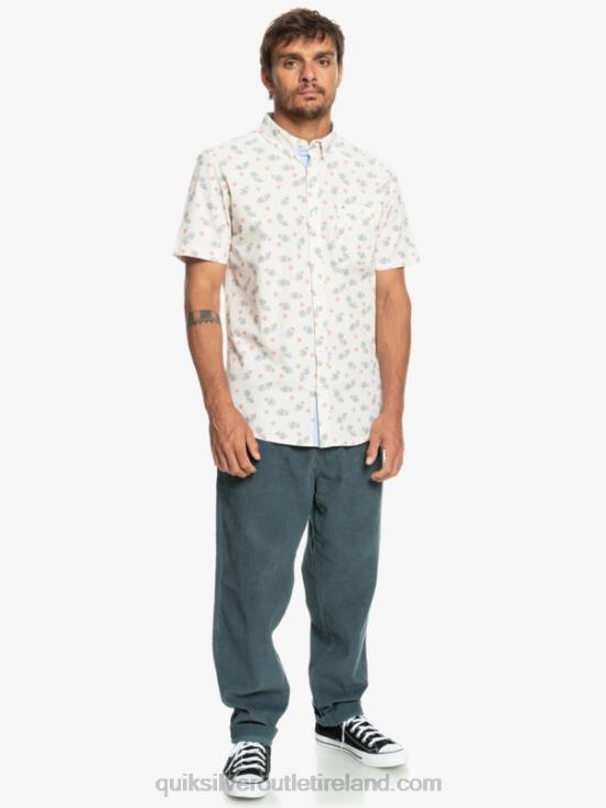 Men Quiksilver From Ocean To Paradise Short Sleeve Shirt N02TD1390 white from ocean