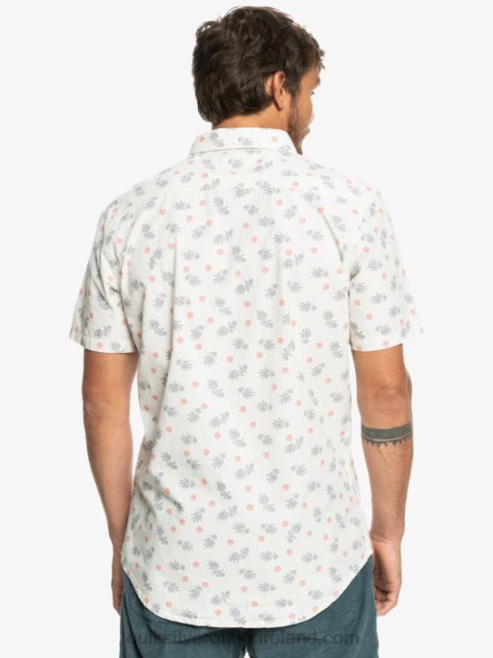 Men Quiksilver From Ocean To Paradise Short Sleeve Shirt N02TD1390 white from ocean