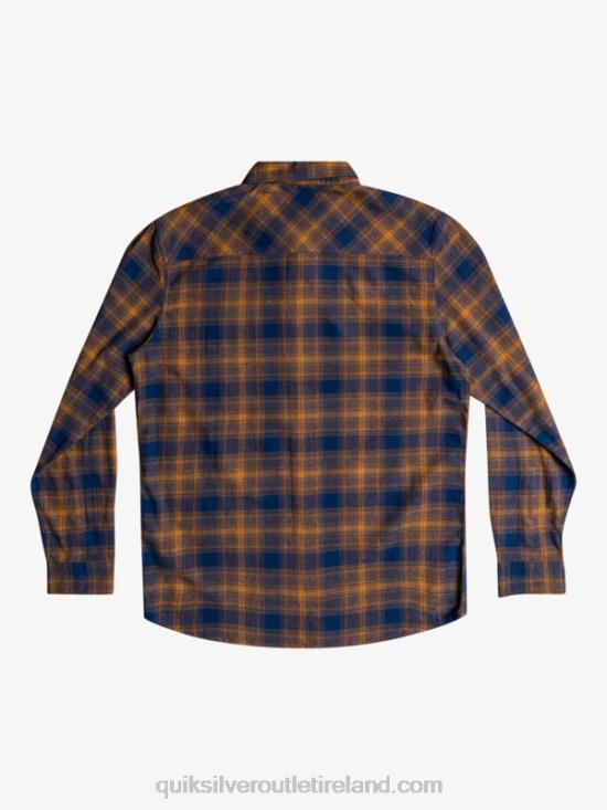 Men Quiksilver Ganaway Stretch Long Sleeve Flannel Shirt N02TD1767 insignia blue ganaway