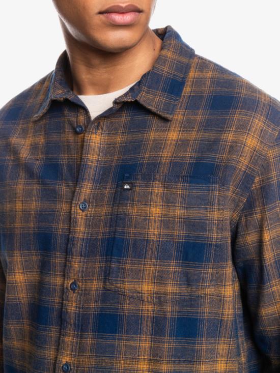 Men Quiksilver Ganaway Stretch Long Sleeve Flannel Shirt N02TD1767 insignia blue ganaway