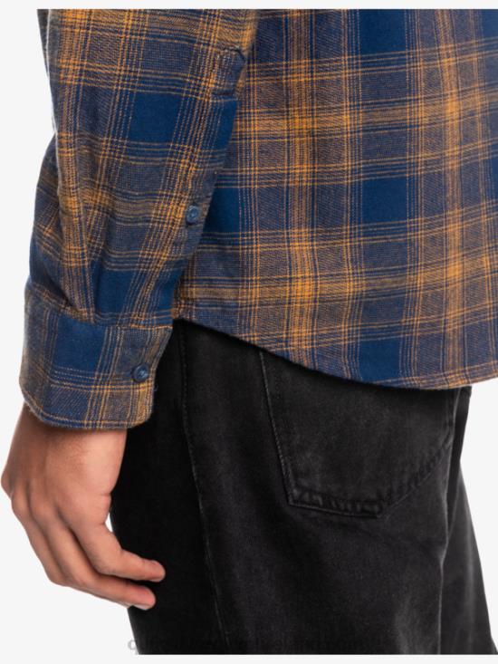 Men Quiksilver Ganaway Stretch Long Sleeve Flannel Shirt N02TD1767 insignia blue ganaway