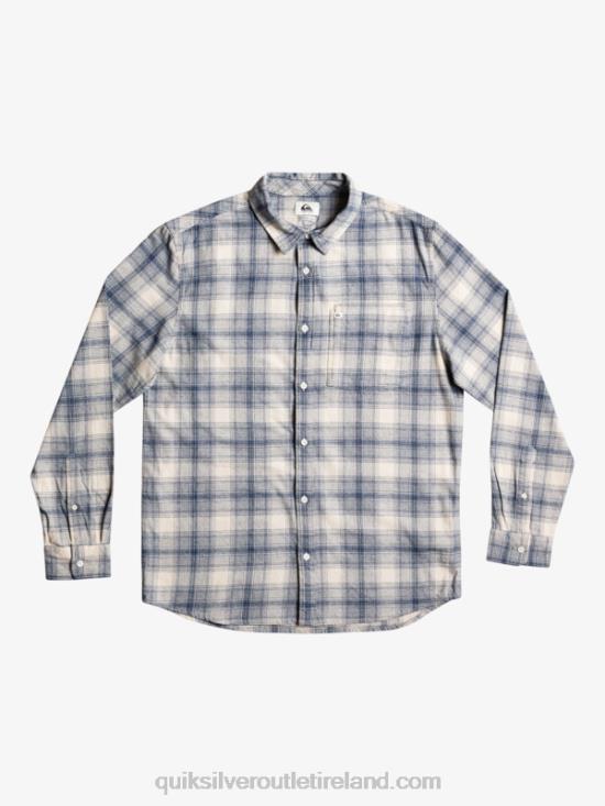 Men Quiksilver Ganaway Stretch Long Sleeve Flannel Shirt N02TD1768 birch ganaway