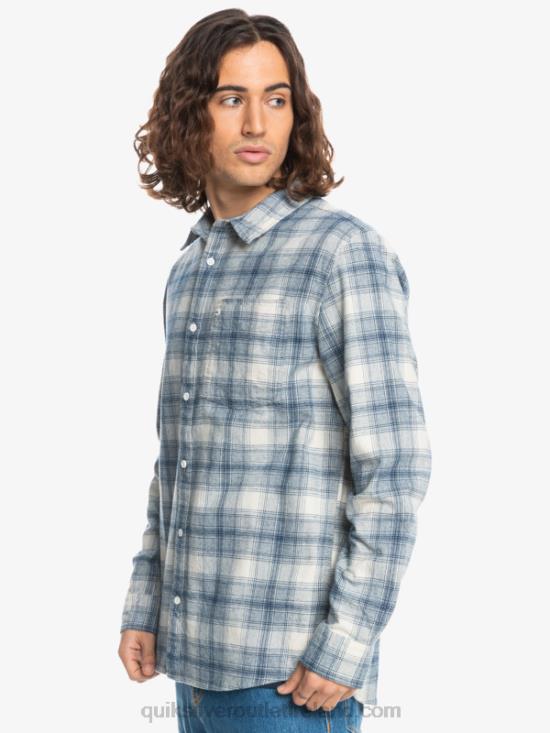 Men Quiksilver Ganaway Stretch Long Sleeve Flannel Shirt N02TD1768 birch ganaway