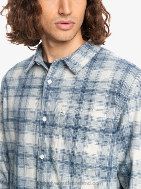 Men Quiksilver Ganaway Stretch Long Sleeve Flannel Shirt N02TD1768 birch ganaway