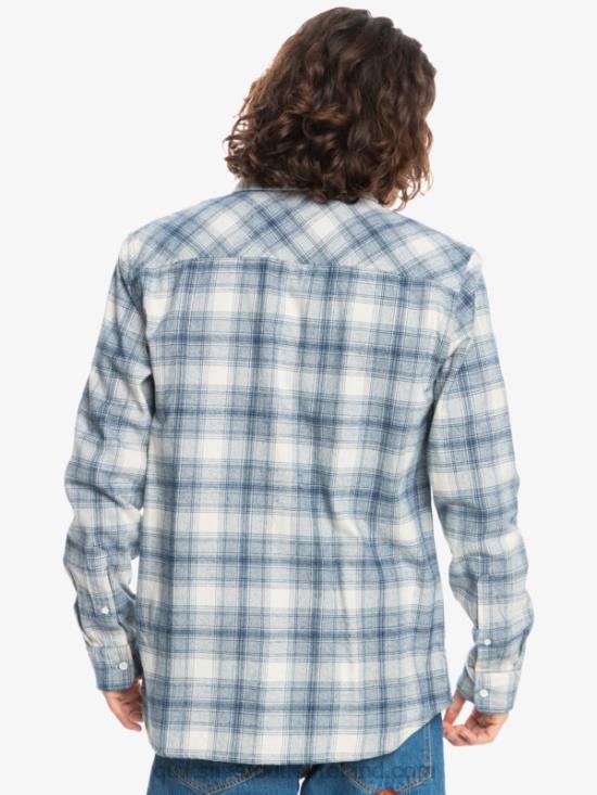 Men Quiksilver Ganaway Stretch Long Sleeve Flannel Shirt N02TD1768 birch ganaway
