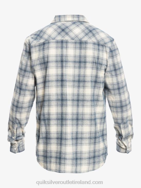Men Quiksilver Ganaway Stretch Long Sleeve Flannel Shirt N02TD1768 birch ganaway