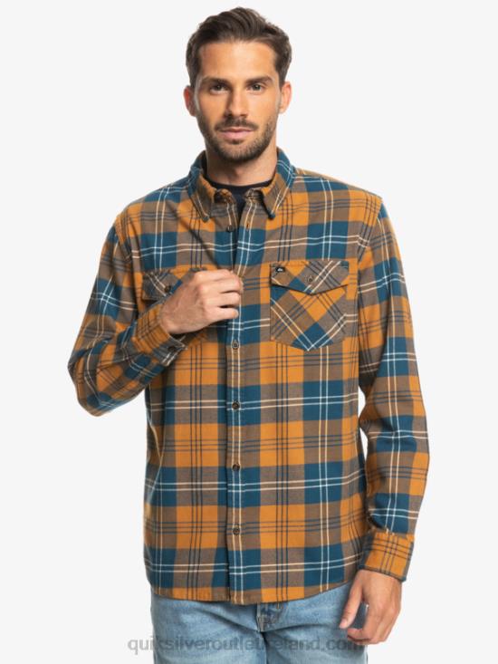 Men Quiksilver Harelaw Stretch Long Sleeve Shirt N02TD1508 brown sugar harelaw